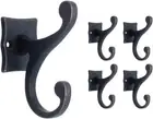 Franklin Brass FBSCRH5-TDG Double Scroll 3-3/5" Coat Hooks Gunmetal Gray 5 Pack