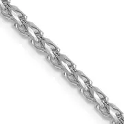 18 Inch 14K White Gold 2.1mm D/C Open Franco Chain