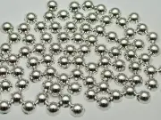 500 Metallic Silver Flatback Round Half Pearl 6mm Scrapbook Nail Art Craft