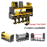 Garage Tool Battery Shelf Power Tool Organizer Screwdriver Rack 5 Drill Holders