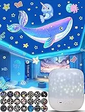 21 Sets of Films, Projector Night Light for Kids Bedroom, Baby Projector for Ceiling, Star Galaxy Projector with 360° Rotation Dimmable for Kids Baby Girls, Birthday, Christmas, Nursery, Room Decor