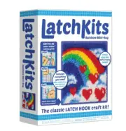 Latchkits Rainbow Hearts Mini-Rug Sewing Kit Hook Craft Gift For Kids 6+ NEW