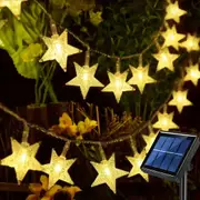 String Lights Solar Outdoor 23ft 50 LED 8 Modes Waterproof Garden Patio Landscape Tree Decor Warm White Ambience Cosy Illumination