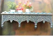 Blackperlcrafts by Shelf for Home Decor Wood Carving Wall Shelf/Wall Bracket Wood/Unique Hand Carved Wall Shelf/Wood Carving Wall Shelf (36 inch)