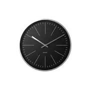 Degree Nerro Chrome Home Office Decor Quartz Wall Clock Black 35cm