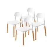 La Bella 4 Set White Retro Belloch Stackable Dining Cafe Chair
