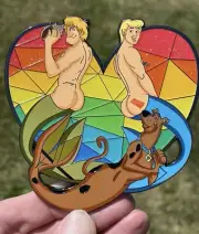 Gay Pride Scooby Snacks III 4”-3mm Thick Fantasy Inspired Hard Enamel Pin