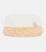[Ruslan Baginskiy] Ruslan Baginskiy Straw and linen-blend visor One Size white
