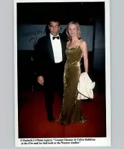 George Clooney & Celine Balitdran Red Carpet Press photo Fire & Ice ball 1990s