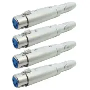 4 Pcs XLR 3 Pin Female to 6.35mm 1/4" Female Stereo Audio Mic Adapter Converter