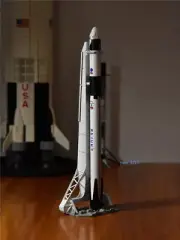1:233 SpaceX Falcon 9 Dragon Aerospace F9 with Launch Tower Rocket Model