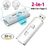 32GB OTG Flash Drive Memory Stick for Android Samsung Usb 3.0 Type C 1-50PCS