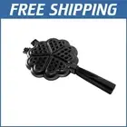 Heart-Shaped Waffle Maker - Cast Aluminum Mini Waffler with 5 Cavities