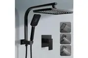 ACA 12 inch Rain Shower head set Shower Mixer tap 3-Mode Handheld head Shower High Pressure Black WELS