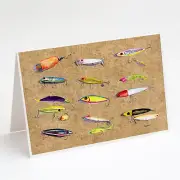 Fishing Lures Greeting Cards and Envelopes Pack of 8 8796GCA7P