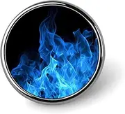 [FZMVSQH] Blue Flame Printed Round Button Pin Badges Metal Pinback Buttons 1 Inch Pins for Hat Shirt Clothing Bags Decoration, Circular, Aluminum, Circular, Aluminum