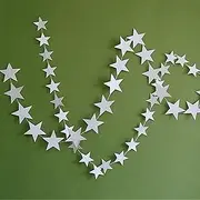 Party Decorations 4m Bright Gold Silver Star Party Decoration Paper Garlands Wedding Screen Decor Birthday Wall Flag Supplies (Color : Silver, Size : 7cm per Star)