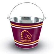 Brisbane Broncos NRL 5L Galvanised Tin Ice Bucket with Handle