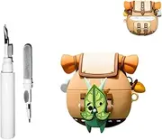 [3 in 1] Silicone Korok Case Compatible with Airpods 4 with Keychain, Cute Anime Yahaha Protective Cover with Cleaning Kit Compatible with AirPods 4 with Active Noise Cancellation
