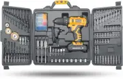 92-Piece Power Tool Kit 18V Cordless Hammer Drill Screw Flap Bits Sockets Set