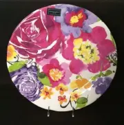 ON SALE Cynthia Rowley Melamine Purple & Pink Floral Dinnerware Set of 4 Plates