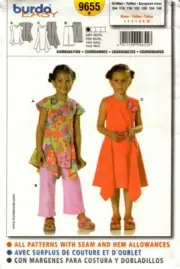 Burda Sewing Pattern 9655 Burda Kids Girls Dress Pants Sizes 4-10 NEW