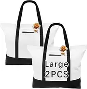 [OKBA] Stylish canvas tote bags for women,sublimation polyester tote bags,large size tote bag With zipper