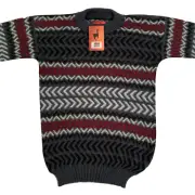 WOMEN HANDMADE ANDEAN ALPACA GRAY SWEATSHIRT SWEATER S