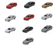 HO Scale Painted Model Car Building Train Layout Accessories 10 Cars Included (10 Pieces 1:87)