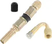 X AUTOHAUX 1 Set 45 Degree Copper Tire Valve Extension with Flexible Plastic 75mm Tyre Valve Stem Extender for Car Motorcycle RV Truck Bike
