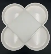Vintage 70s Dansk New-In-Box Gunnar Cyren White Tuxedo Smorgasbord Snack Tray
