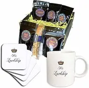 3dRose cgb_112867_1 His Lordship-Part mrs Couples Set Funny English Lord Humor-Coffee Gift Basket, Multicolor