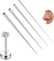 [Chriscoco] 14G/16G/18G/20G Piercing Taper ASTM F136 Titanium Piercing Insertion Tool Ear/Nose Piercing Kit Labret Insertion Tool Piercing Changing Tool for Lip/Eyebrow/Belly/Nipple/Tongue, Titanium