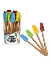 [R&M] Mini Silicone Spoon Spatula With Wood Handle in Multi