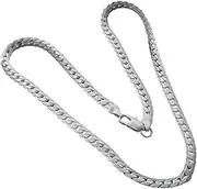 [Generic] Cuban Necklace - Silver Necklace, Fashionable Cuban Jewellery, Statement Chain, Stylish Men's Jewellery, Men's Chunky Chain Pendant, Hip Hop Link Locket, Thick Horsewhip Pendant for Vä
