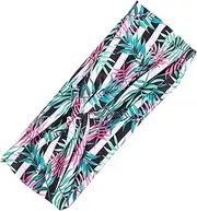 [Totority] Hawaii Style Knotted Headband Breathable Sports Sweatband for Fitness Yoga Running Stylish Elastic Hair Accessory for Women