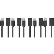 5x Cruxtec USB-A Male to USB-A Female Universal Extension Cable Cord 2m Black