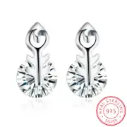 925 Sterling Silver Earrings Stud AAA Zirconia Push Back Clasp L783