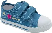 [GladRags] Younger Girls Canvas Trainers, Pumps, Plimsolls with Hook & Loop Strap, Infant Size 5-12