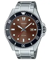 Casio Analog Stainless Steel Brown Dial Quartz MDV-107D-5AV MDV107D-5 Mens Watch