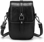 [myfriday] Women Vintage Crossbody Bag, Small Messenger Shoulder Bag Cash Handbag Wallet Purse with Earphone Hole