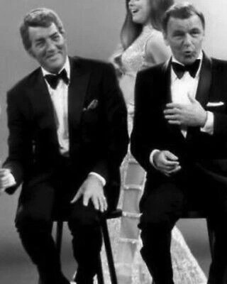 Frank Sinatra Dean Martin seated performing on Dean's TV series 24X36 Poster