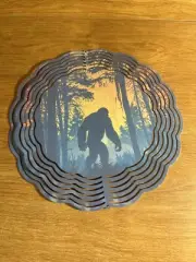 Bigfoot 3D Kinetic Wind Spinner with Sunset In The Woods Decor Visual Garden Art