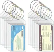 [GTILE] 12 Pack Cruise Luggage Tags, Plastic Luggage Tags with Zip Seal and Steel Loops, Cruise Essentials Holders for Travel Suitcases Waterproof Luggage Tags for Cruise Ships, ID Badge (Transparent)
