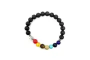 Aruma Life Handcrafted 7 Chakra Lava Rock Bracelet with Essential Oil Diffusion: Experience Natural Aromatherapy and Grounding Energy On-the-Go