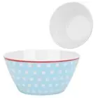 (Light Blue Dot)Beautiful Large Food Bowl Soup Salad Container Kitchen H