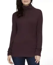 NWT SANCTUARY Find Me Lounging Tunic Knit Turtleneck In Burgundy Size Small