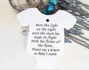 10 White Gift Tags Bomboniere Baby Shower Favour Burn this light