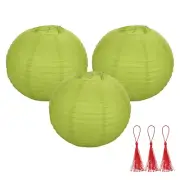 3 Pcs Fruit Green Round Paper Lanterns 14 Inch Paper Lantern Party Decorations