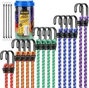Bungee Cords Heavy Duty Outdoor: 20 Pcs Premium Rubber Bungee Cords with Hooks